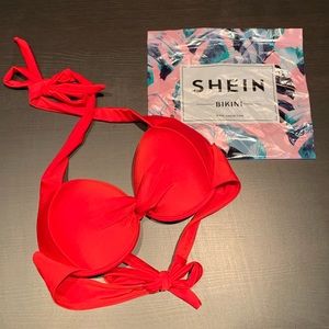 Shein Red Halter Bikini Top